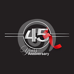 45 Year Anniversary celebration Vector Template Design Illustration