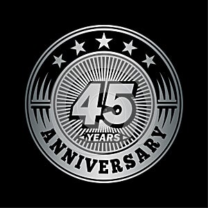 45 years anniversary celebration. 45th anniversary logo design. Forty-five years logo.