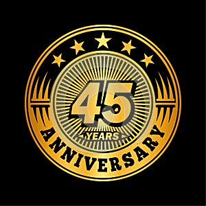 45 years anniversary celebration. 45th anniversary logo design. Forty-five years logo.