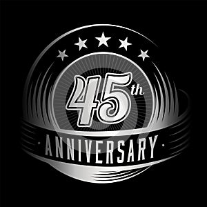 45 years anniversary design template. 45th anniversary celebrating logo design. 45years logo.