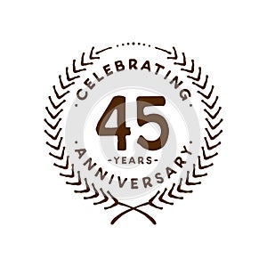 45 years design template. 45th vector and illustration