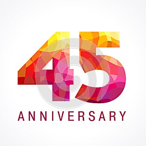 45 years old celebrating fiery logo.