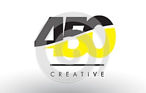 450 Black and Yellow Number Logo Design.