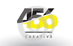 456 Black and Yellow Number Logo Design.