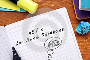 457b For Home Purchase inscription on the sheet