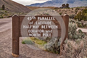 45th Parallel Sign in Montana