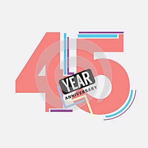 45th Years Anniversary Logo Birthday Celebration Abstract Design Vector