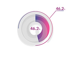 46.2 Percentage circle diagrams Infographics vector, circle diagram business illustration, Designing the 46.2 Segment in the Pie