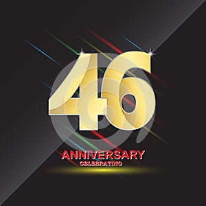 46 anniversary logo vector template. Design for banner, greeting cards or print