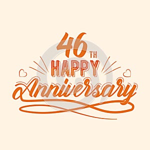 46th Happy Anniversary Celebration, 46 anniversary lettering Design