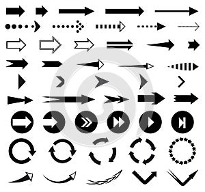 47 arrow sign icon set