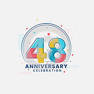 48 Anniversary celebration, Modern 48th Anniversary design