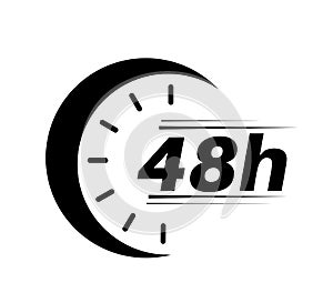 48 hours clock new vector icons. Delivery service, speedy delivery online deal remaining time web site symbols.