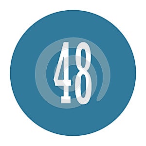 48 numeral logo with round frame in blue color