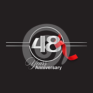 48 Year Anniversary celebration Vector Template Design Illustration