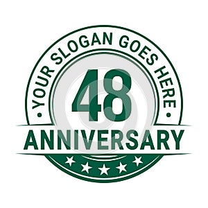 48 years anniversary. 48th anniversary logo design template. Vector and illustration.