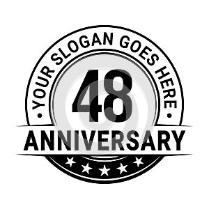 48 years anniversary. 48th anniversary logo design template. Vector and illustration.