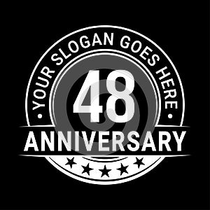 48 years anniversary. 48th anniversary logo design template. Vector and illustration.