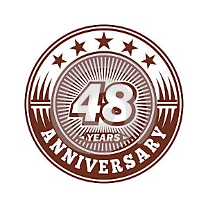 48 years anniversary celebration. 48th anniversary logo design. 48years logo.