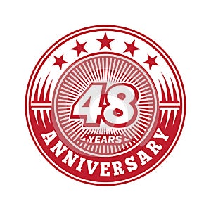 48 years anniversary celebration. 48th anniversary logo design. 48years logo.