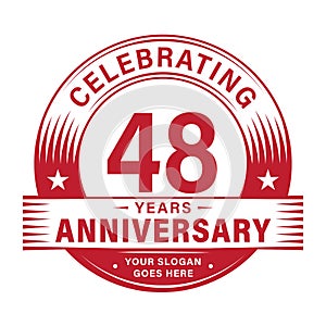 48 years anniversary celebration design template. 48th logo vector illustrations.