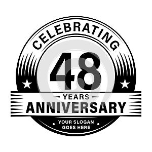 48 years anniversary celebration design template. 48th logo vector illustrations.