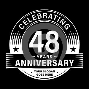 48 years anniversary celebration design template. 48th logo vector illustrations.