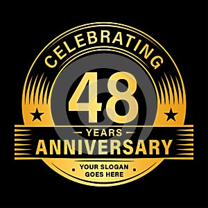 48 years anniversary celebration design template. 48th logo vector illustrations.