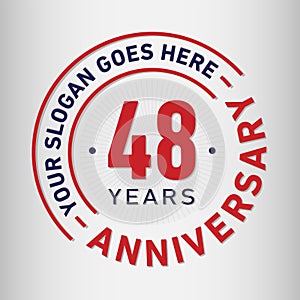 48 Years Anniversary Celebration Design Template. Anniversary vector and illustration. Forty-eight years logo.