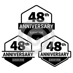 48 years anniversary celebration logotype. 48th anniversary logo collection