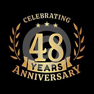 48 years anniversary celebration logotype. 48th anniversary logo. Vector and illustration.