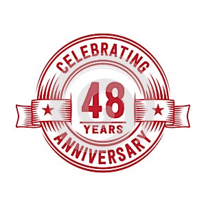 48 years anniversary celebration logotype. 48th years logo. Vector and illustration.