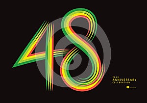 48 years anniversary celebration logotype colorful line vector, 48th birthday logo, 48 number design, Banner template, logo number