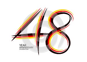 48 years anniversary celebration logotype colorful line vector, 48th birthday logo, 48 number design, Banner template, logo number