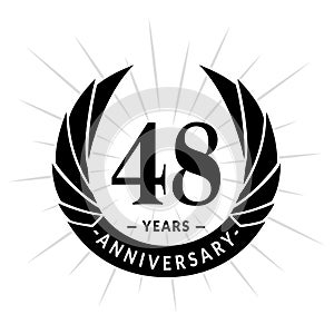 48 years anniversary design template. Elegant anniversary logo design. Forty-eight years logo.