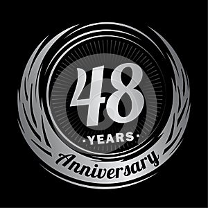 48 years anniversary. Elegant anniversary design. 48th logo.