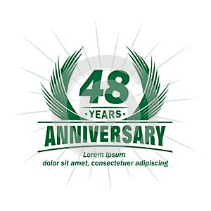 48 years anniversary. Elegant anniversary design. 48th years logo.