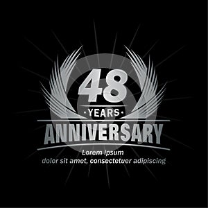 48 years anniversary. Elegant anniversary design. 48th years logo.