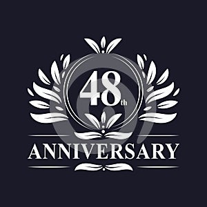48 years Anniversary logo, luxurious 48th Anniversary design celebration