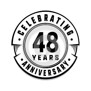 48 years anniversary logo template. 48th vector and illustration.