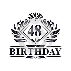 48 years Birthday Logo, Luxury 48th Birthday Celebration