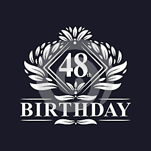 48 years Birthday Logo, Luxury 48th Birthday Celebration