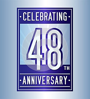 48 years celebrating anniversary design template. 48th logo. Vector and illustration.