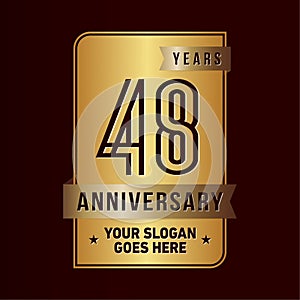 48 years celebrating anniversary design template. 48th logo. Vector and illustration.