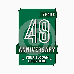 48 years celebrating anniversary design template. 48th logo. Vector and illustration.