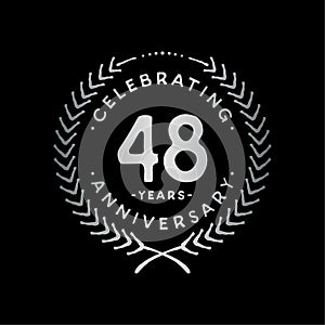 48 years design template. 48th vector and illustration