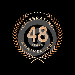 48 years design template. 48th vector and illustration