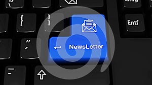 483. NewsLetter Rotation Motion On Computer Keyboard Button.