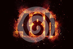 48h icon fire explode text flames hot