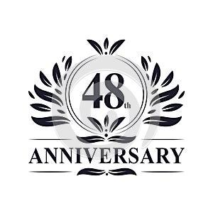 48th Anniversary celebration, luxurious 48 years Anniversary logo design